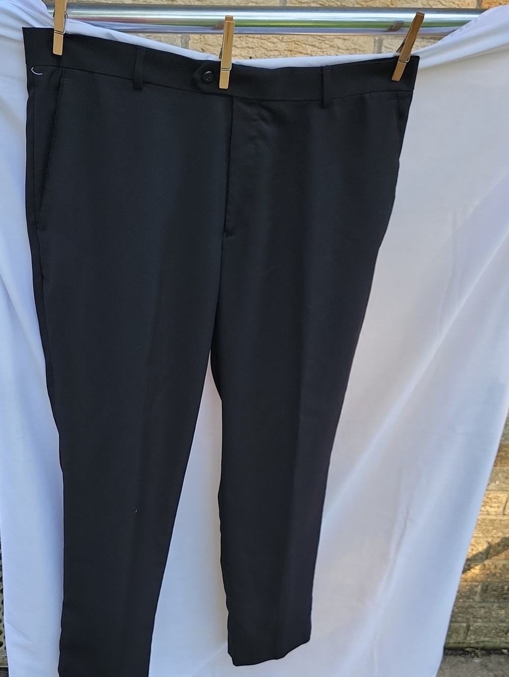 Stafford Black Dress Trousers 38x30 Mens